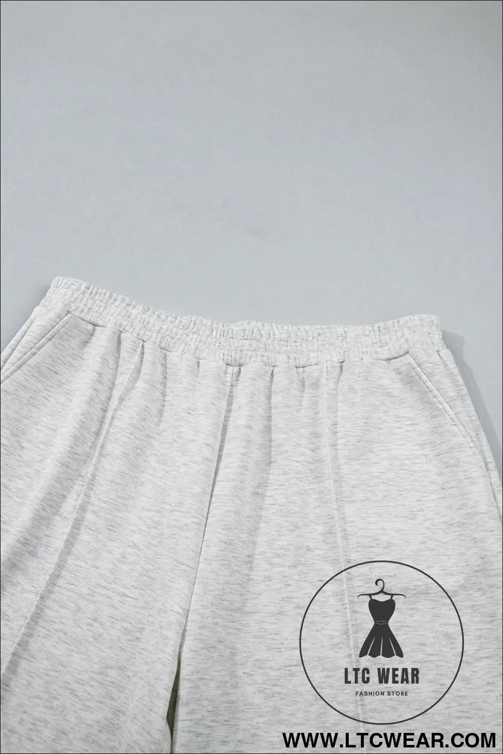 Light grey half zip polo tee loose pants plus size 2pcs outfit - plus size loungewear