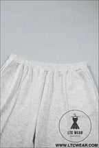 Light grey half zip polo tee loose pants plus size 2pcs outfit - plus size loungewear