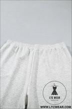 Light grey half zip polo tee loose pants plus size 2pcs outfit - plus size loungewear