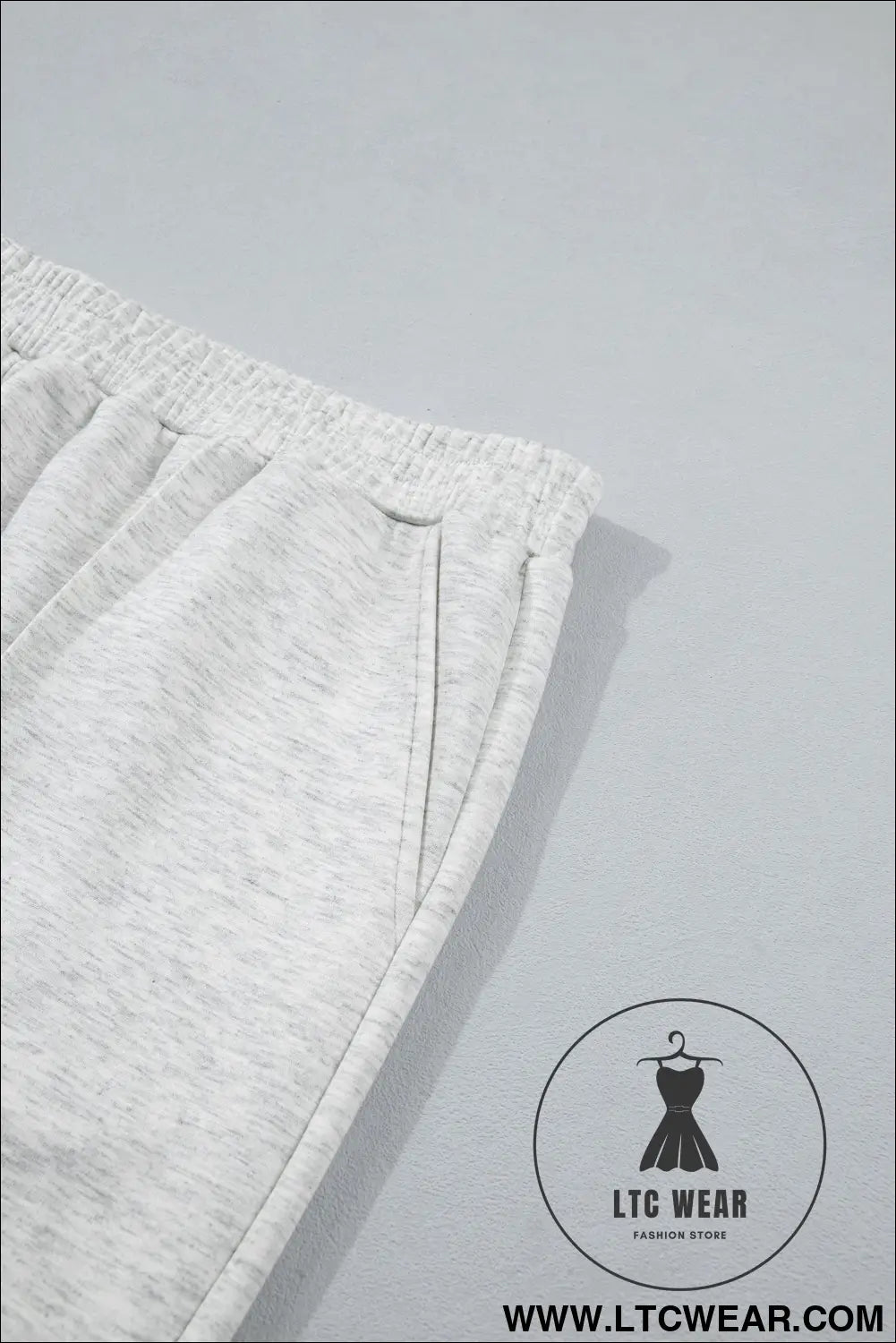 Light grey half zip polo tee loose pants plus size 2pcs outfit - plus size loungewear