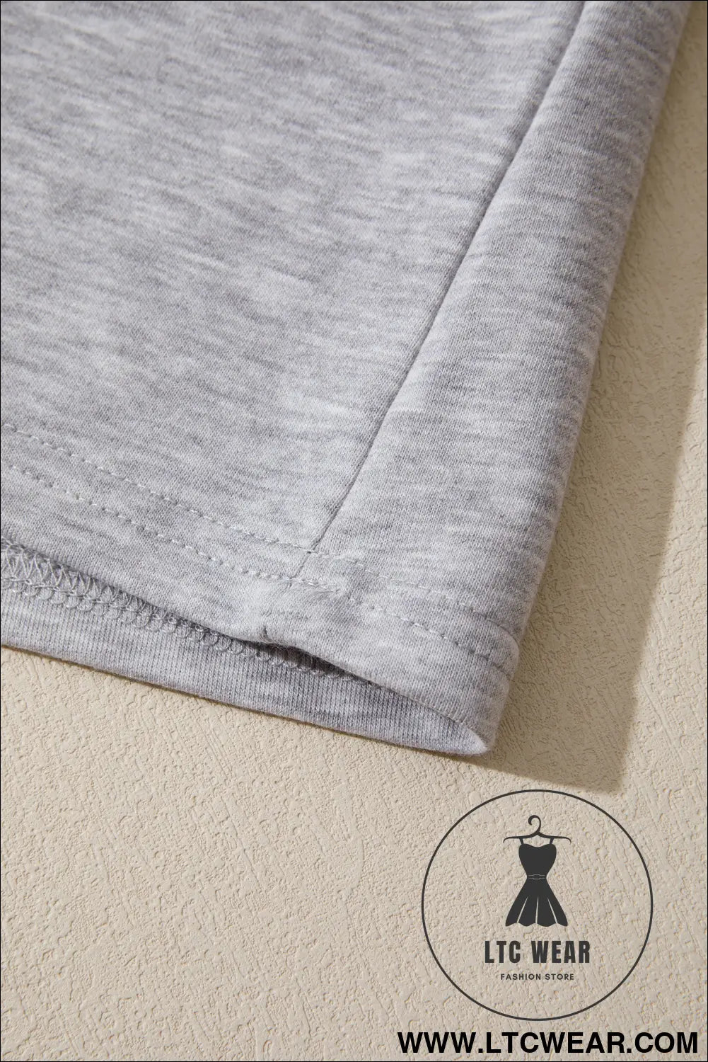 Light Grey Patchwork Detail Raw Edge Oversize Tee - L.T.C Wear Online Fashion Store