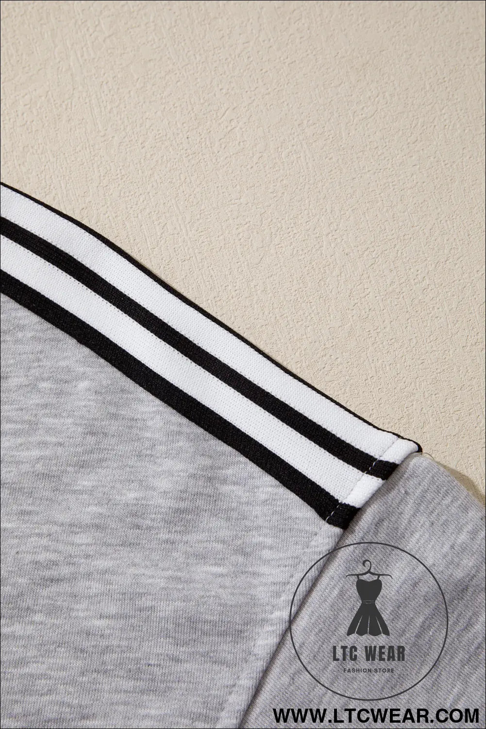 Light Grey Patchwork Detail Raw Edge Oversize Tee - L.T.C Wear Online Fashion Store