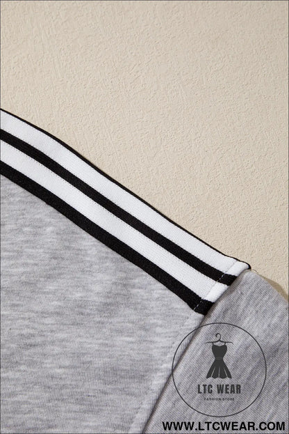Light Grey Patchwork Detail Raw Edge Oversize Tee - L.T.C Wear Online Fashion Store