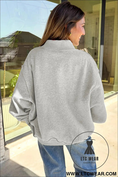 Light Grey WARDAMN/ TIGERS Double Side Printed High Neck Reversible Baggy Sweatshirt - L.T.C Wear Online Fashion Store