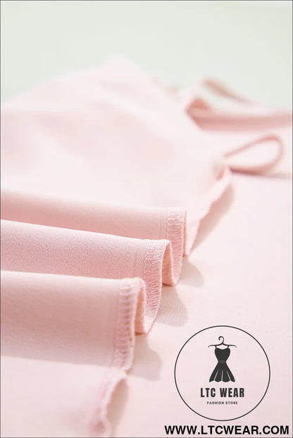 Light Pink Sheer Lace Patchwork Camisole Nightgown Dress - L.T.C Wear Online Fashion Store