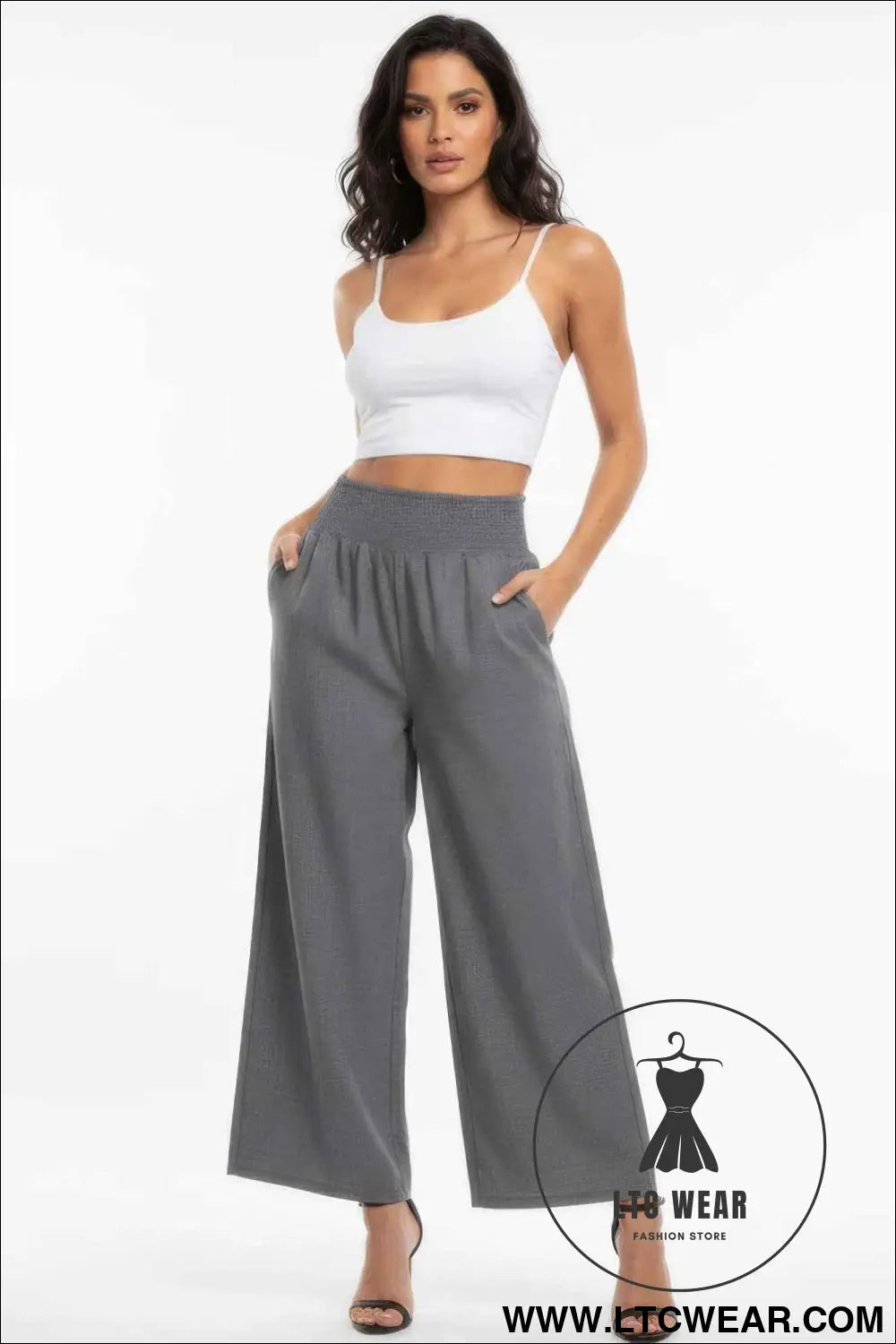 Lightweight High-waisted Wide-leg Lounge Pants
