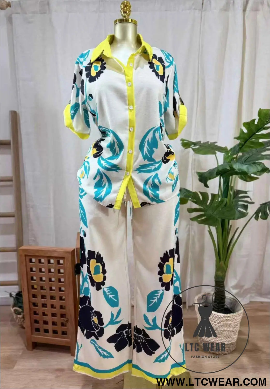 Lime Bloom Two-piece Set