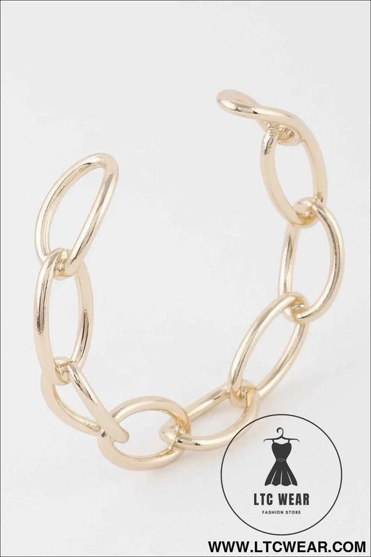 Link Chain Cuff Bracelet