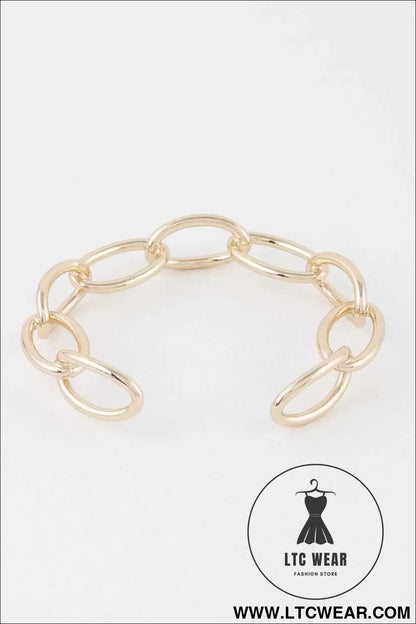 Link Chain Cuff Bracelet