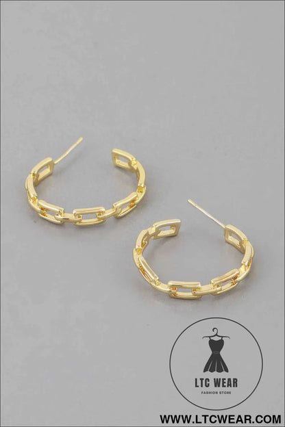 Link Chain Hoop Earrings