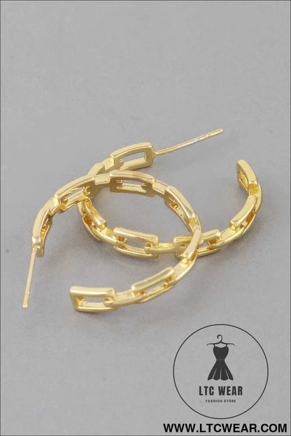 Link Chain Hoop Earrings
