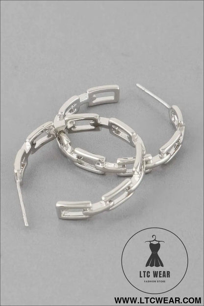 Link Chain Hoop Earrings