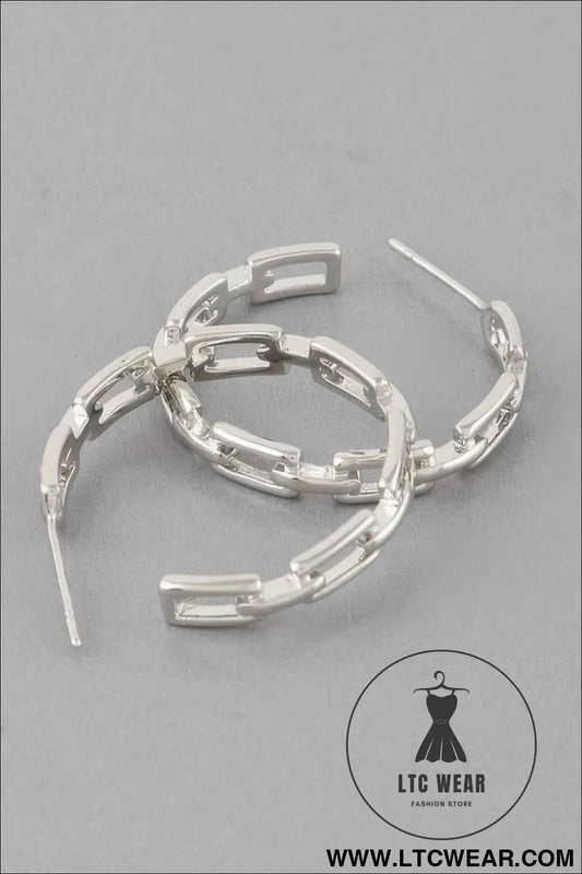 Link Chain Hoop Earrings