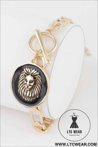 Lion Emblem Toggle Bracelet