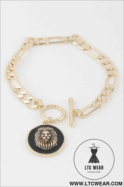 Lion Emblem Toggle Bracelet
