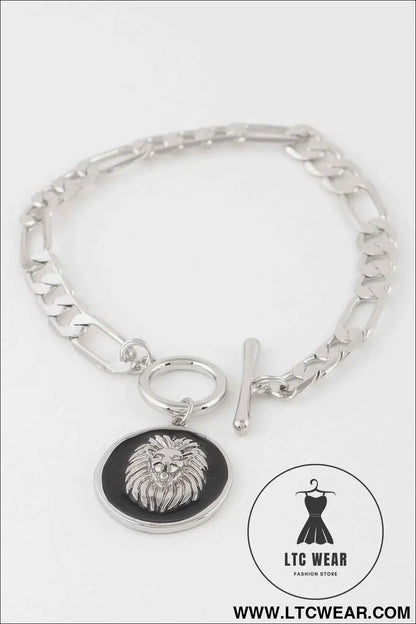 Lion Emblem Toggle Bracelet