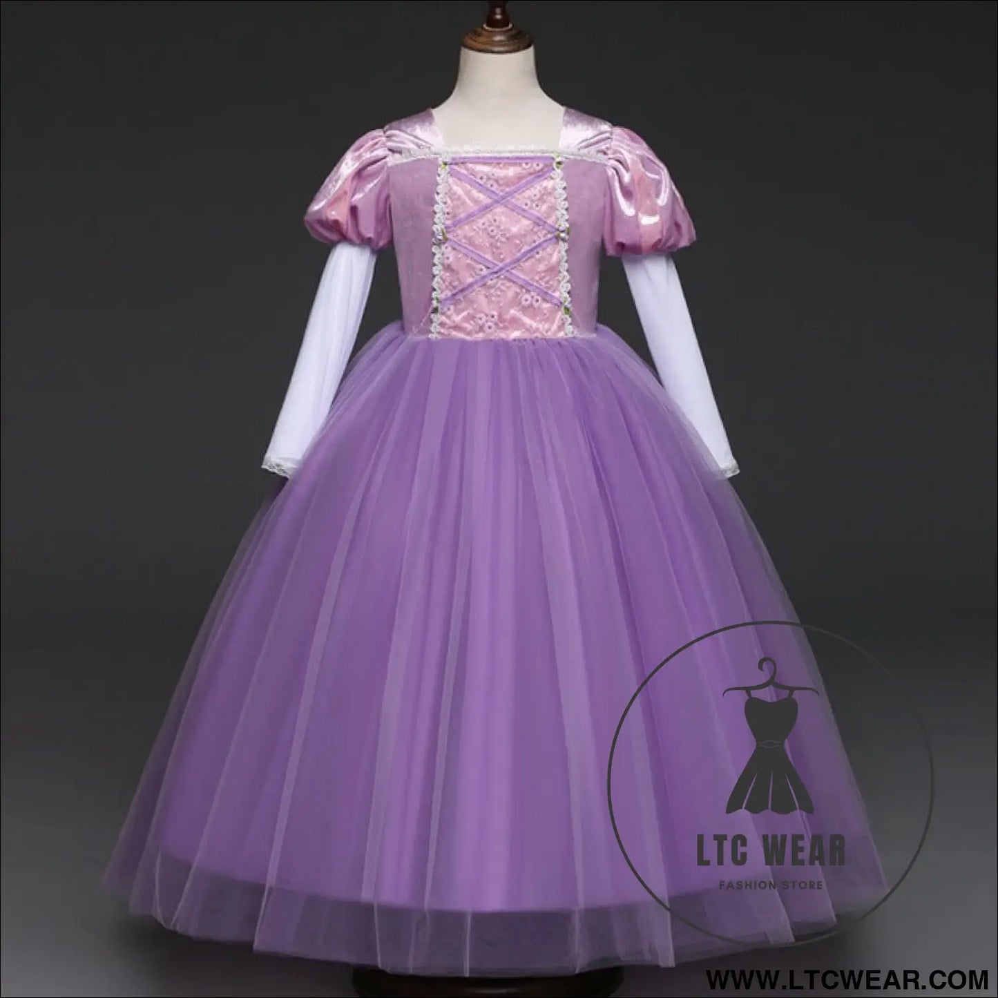 Long haired princess dress christmas girl sophia children’s dress performance dress