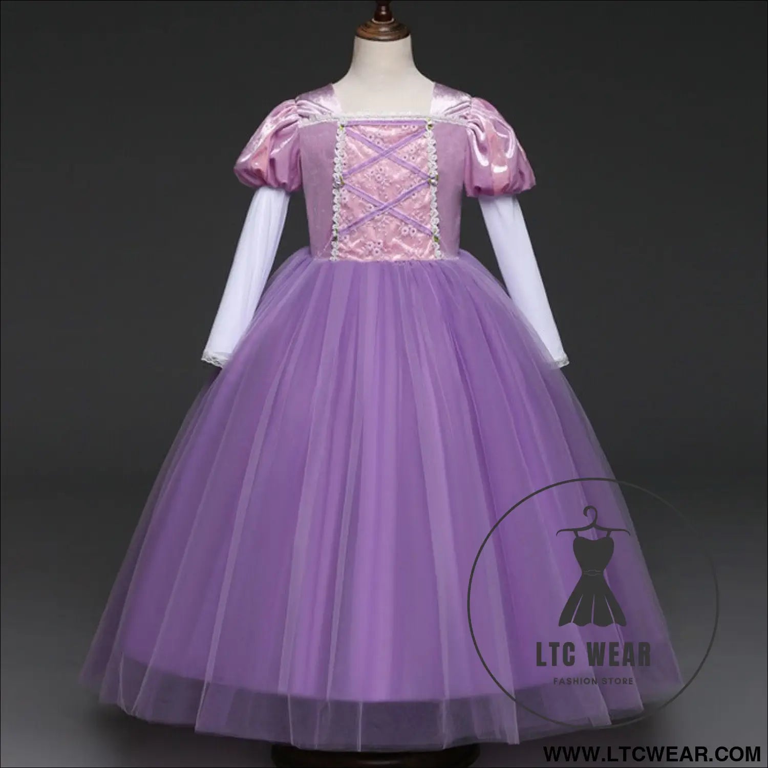 Long haired princess dress christmas girl sophia children’s dress performance dress