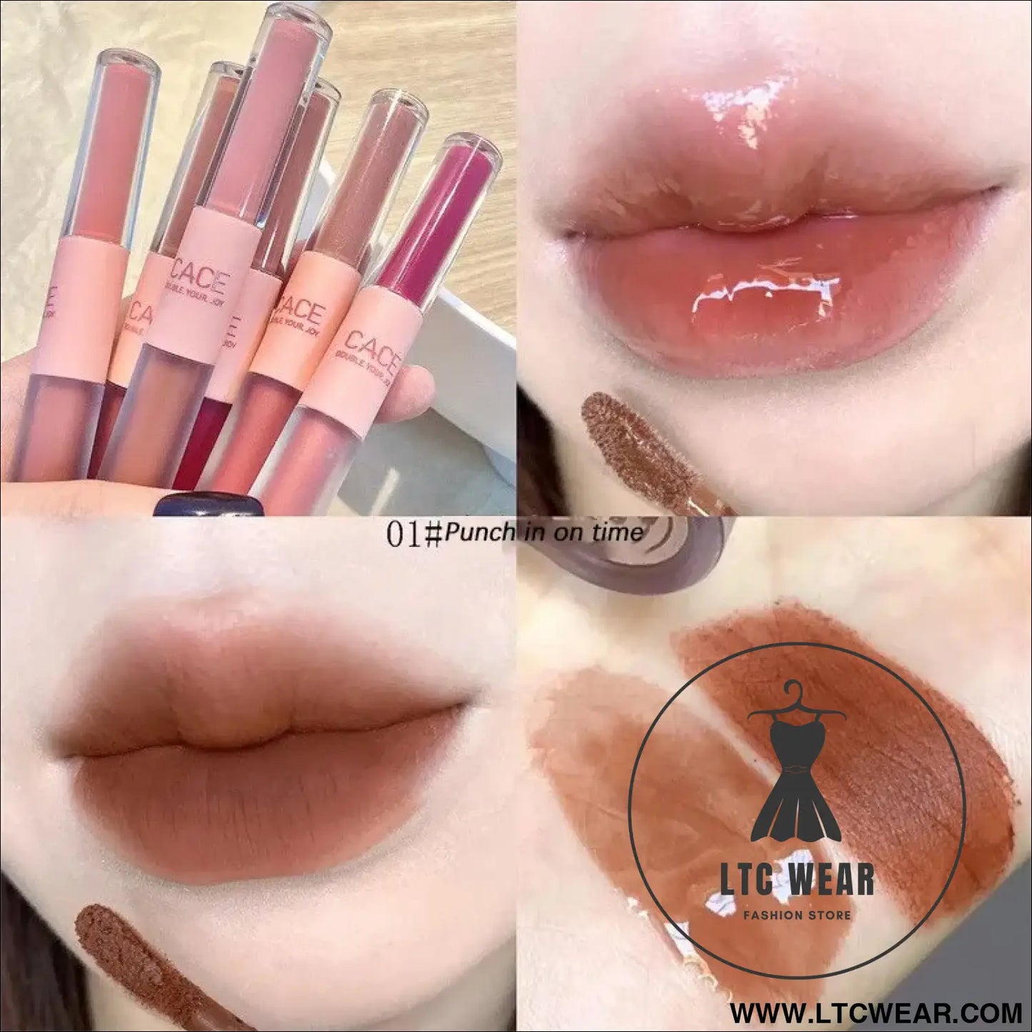 Long-Lasting Double End Lip Gloss: Gloss & Matte Finish - L.T.C Wear Online Fashion Store