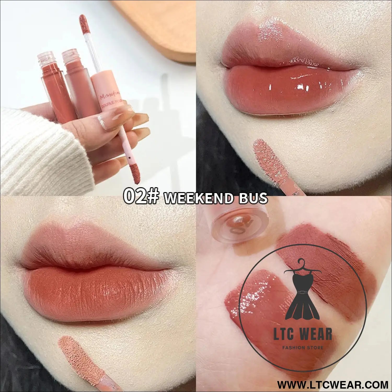 Long-Lasting Double End Lip Gloss: Gloss & Matte Finish - L.T.C Wear Online Fashion Store