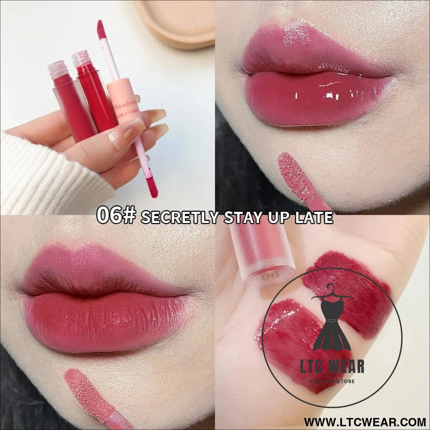 Long-Lasting Double End Lip Gloss: Gloss & Matte Finish - L.T.C Wear Online Fashion Store