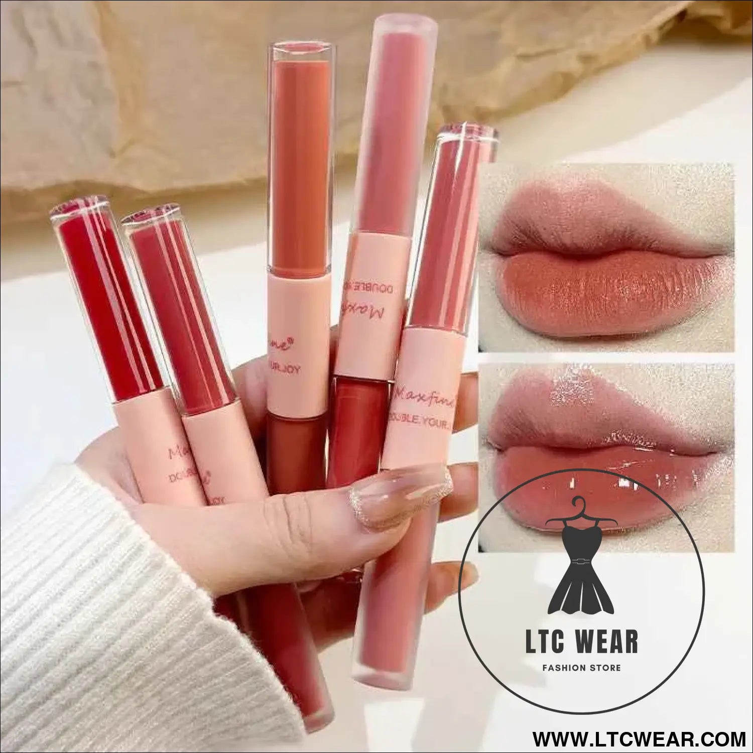Long-Lasting Double End Lip Gloss: Gloss & Matte Finish