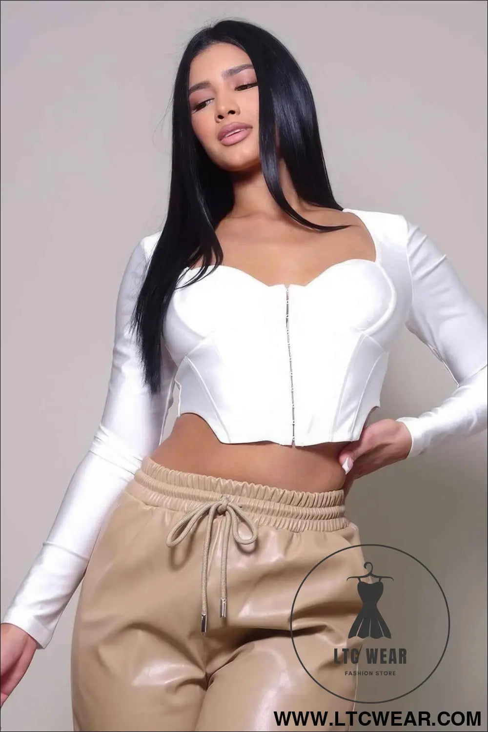 Long Sleeve Corset Top