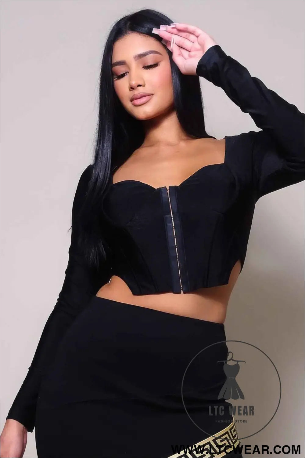 Long Sleeve Corset Top