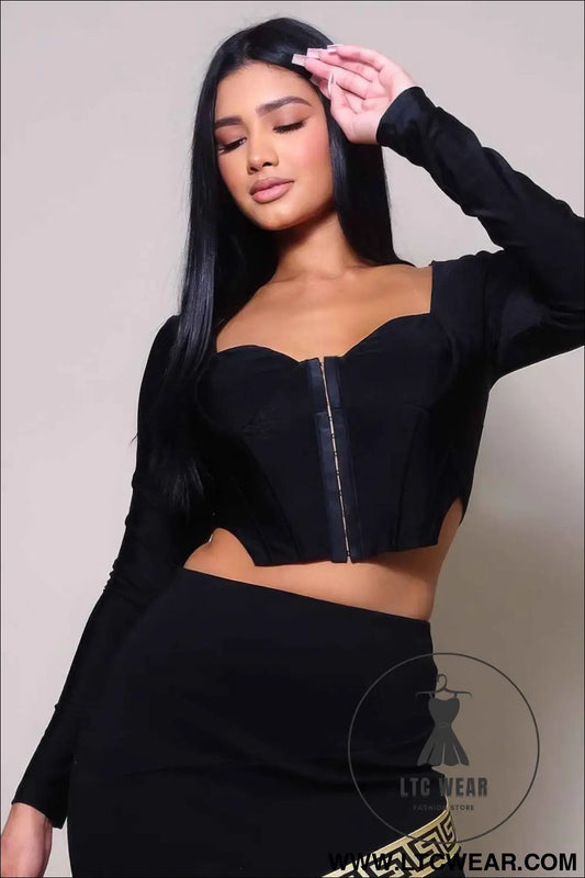 Long Sleeve Corset Top