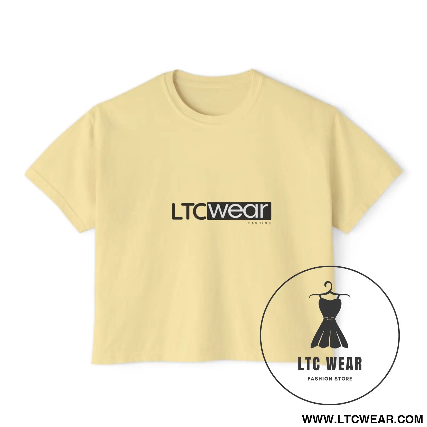 Ltc wear boxy tee - cropped women’s t-shirt - butter / s - t-shirt