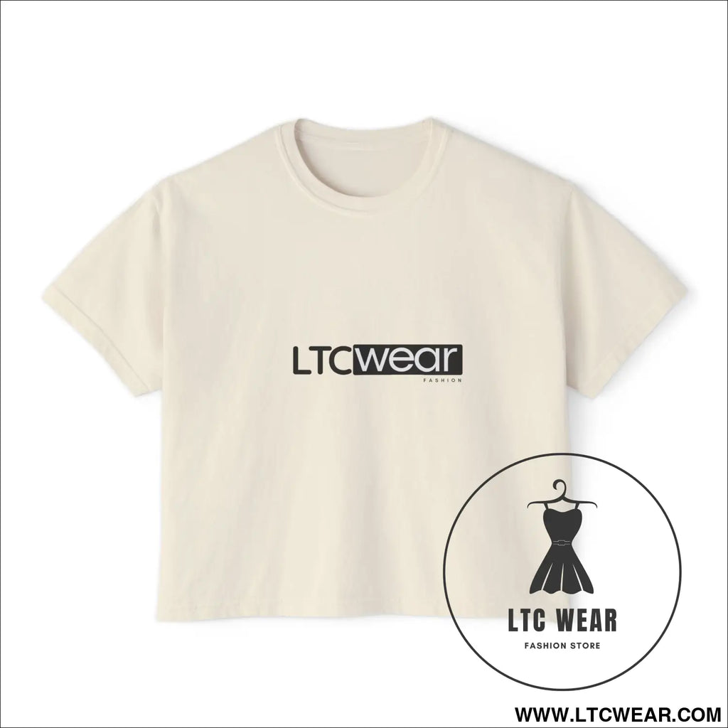 Ltc wear boxy tee - cropped women’s t-shirt - ivory / s - t-shirt