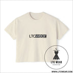 Ltc wear boxy tee - cropped women’s t-shirt - ivory / s - t-shirt