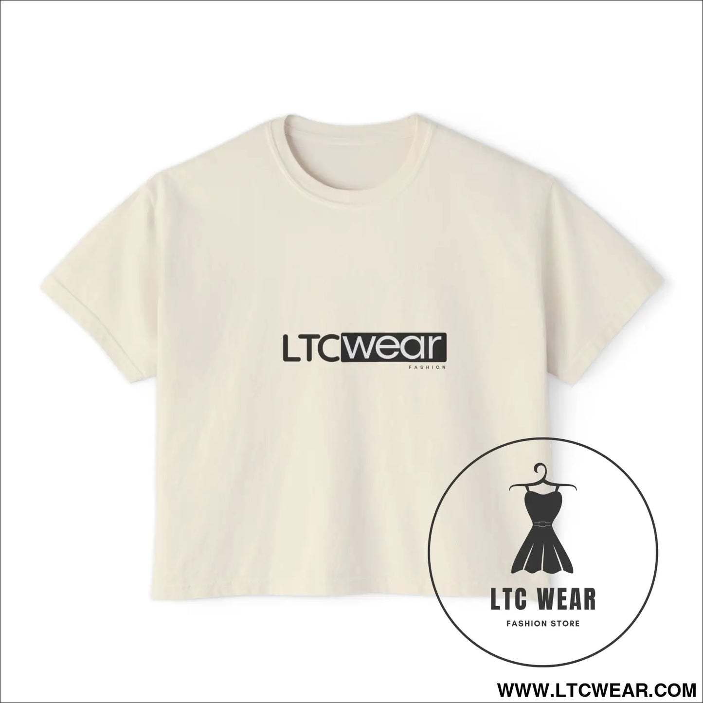 Ltc wear boxy tee - cropped women’s t-shirt - ivory / s - t-shirt