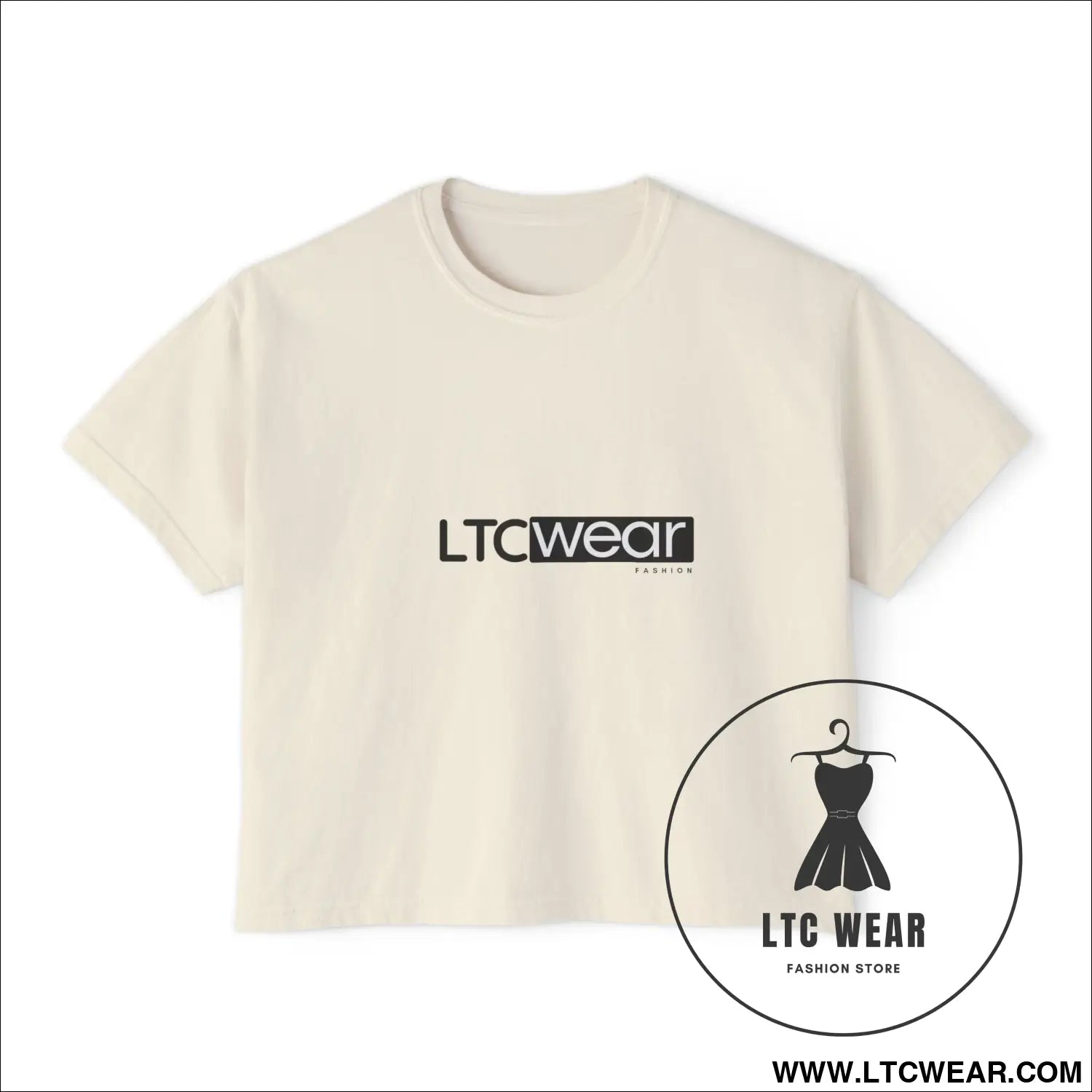 Ltc wear boxy tee - cropped women’s t-shirt - ivory / s - t-shirt