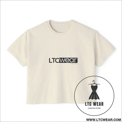Ltc wear boxy tee - cropped women’s t-shirt - ivory / s - t-shirt