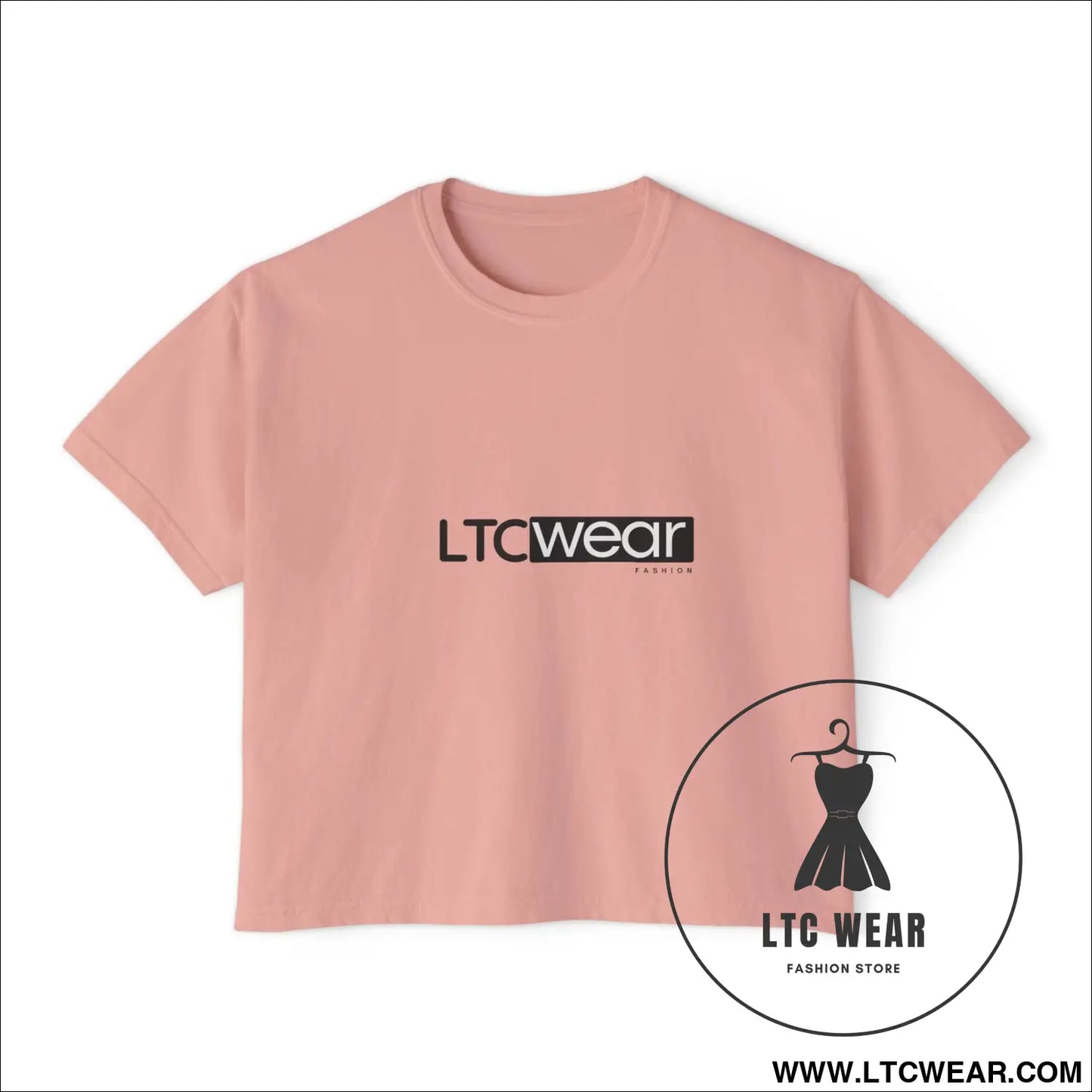 Ltc wear boxy tee - cropped women’s t-shirt - peachy / s - t-shirt