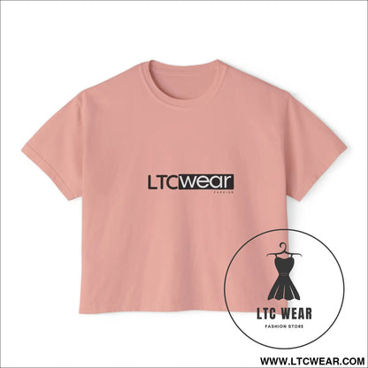 Ltc wear boxy tee - cropped women’s t-shirt - peachy / s - t-shirt