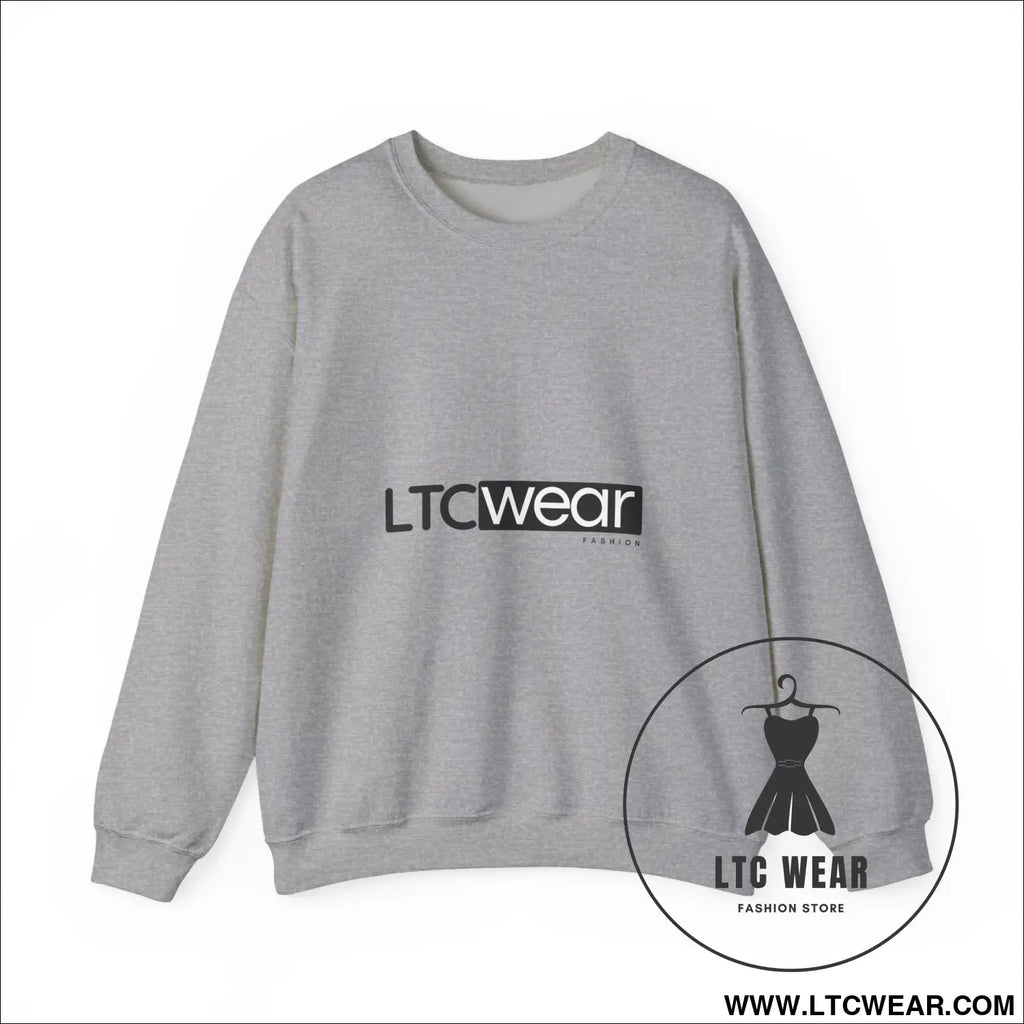 Ltc wear embroidered crewneck sweatshirt soft ethical everyday pullover - sport grey / s - sweatshirt