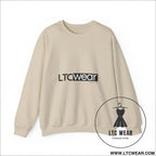 Ltc wear embroidered crewneck sweatshirt soft ethical everyday pullover - sand / s - sweatshirt