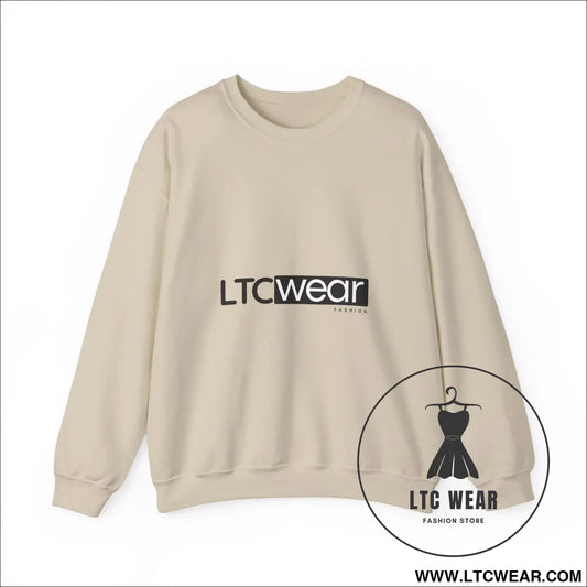 Ltc wear embroidered crewneck sweatshirt soft ethical everyday pullover - sand / s - sweatshirt