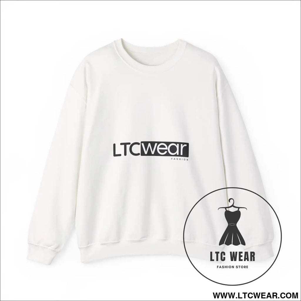 Ltc wear embroidered crewneck sweatshirt soft ethical everyday pullover - white / s - sweatshirt