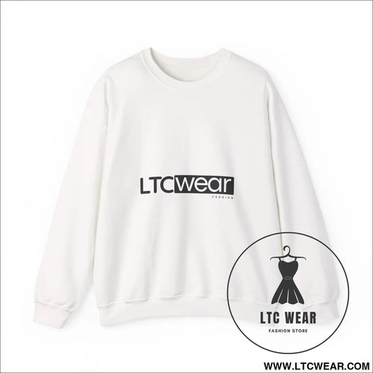 Ltc wear embroidered crewneck sweatshirt soft ethical everyday pullover - white / s - sweatshirt