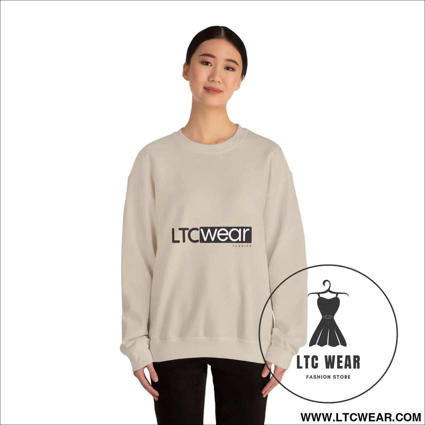 Ltc wear embroidered crewneck sweatshirt soft ethical everyday pullover - sweatshirt