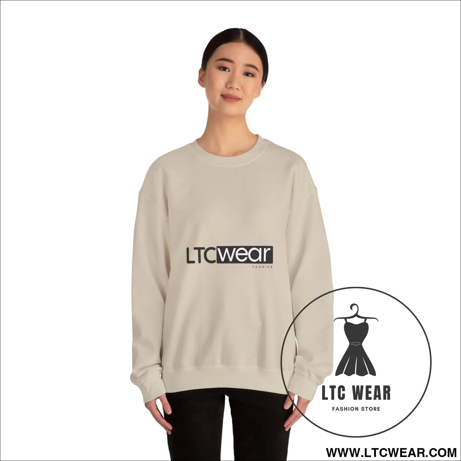 Ltc wear embroidered crewneck sweatshirt soft ethical everyday pullover - sweatshirt