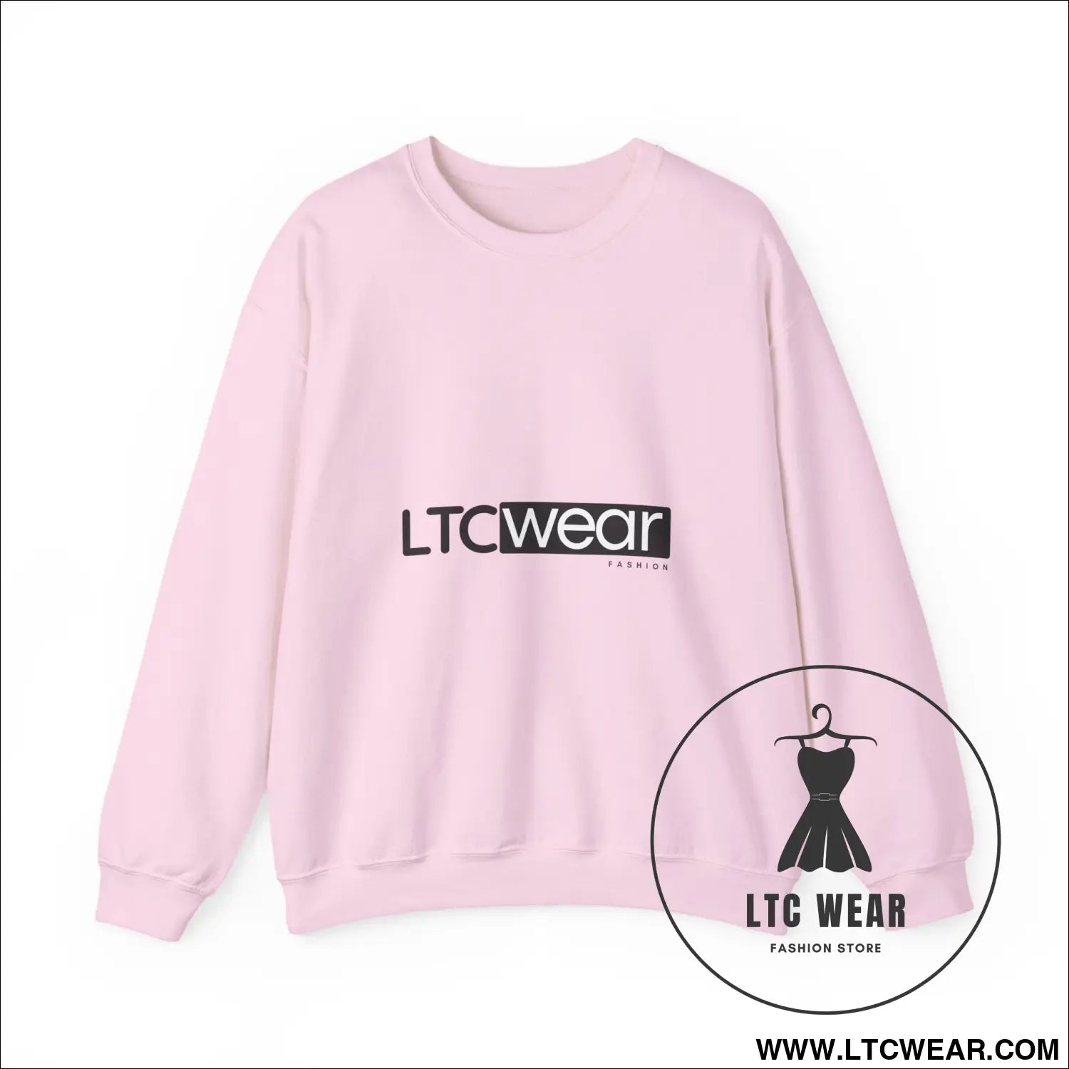 Ltc wear embroidered crewneck sweatshirt soft ethical everyday pullover - light pink / s - sweatshirt