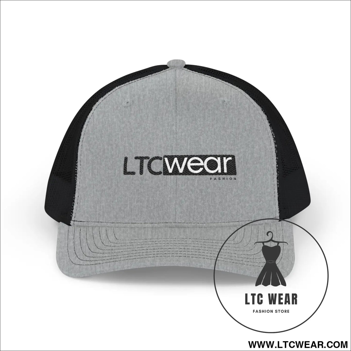 Ltc wear snapback trucker cap breathable mesh hat for casual & outdoor wear - one size / heather grey / black - hats