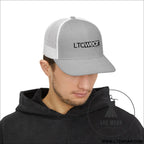 Ltc wear snapback trucker cap breathable mesh hat for casual & outdoor wear - one size / heather grey / white - hats