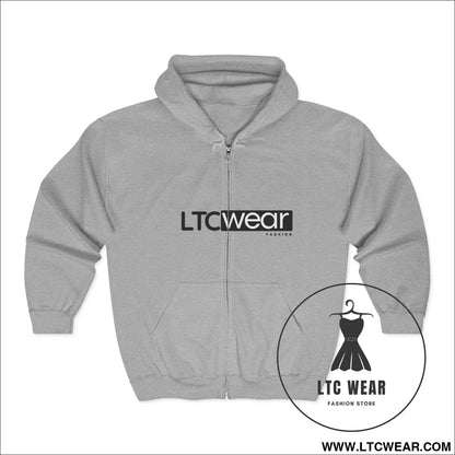 Ltc wear zip hoodie streetwear full-zip sweatshirt - sport grey / s - hoodie
