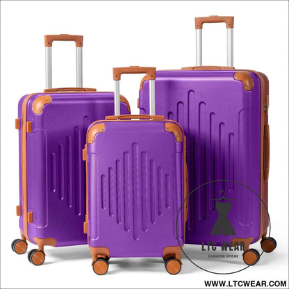 Luxury Dark PurpleBrown Hardside Expandable Spinner Luggage Set