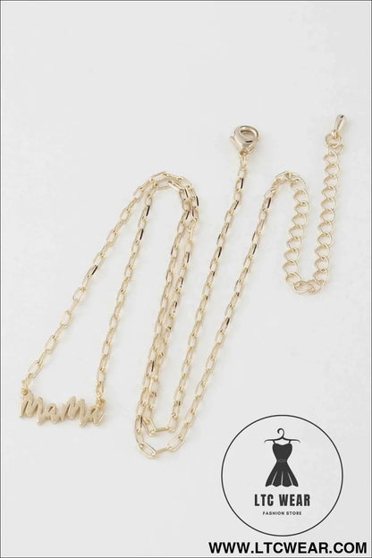 Mama Script Necklace